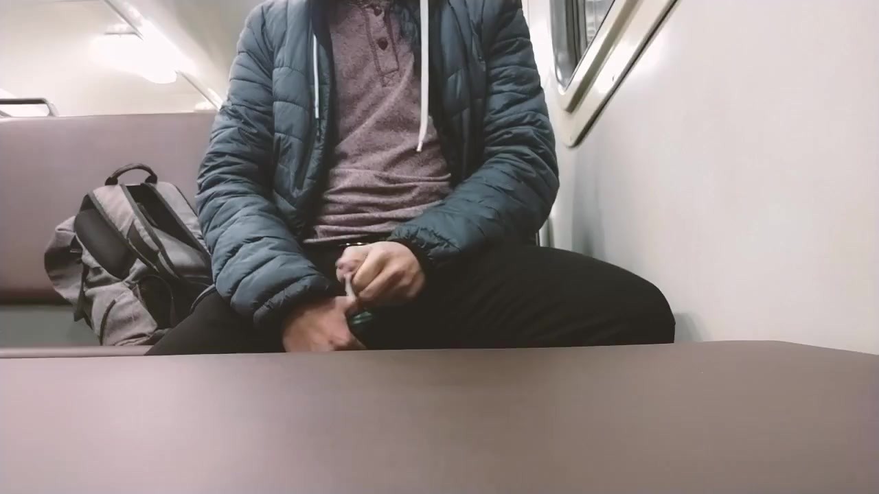 Solo Guy Jerks Off on Empty Train