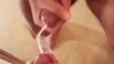 Guy Cums on Mirror in Solo Scene