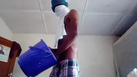 Guy Ejaculates in Bucket with Multiple Cumshots