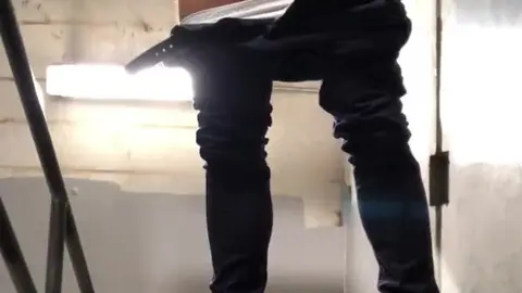 Guy Masturbates in Public Stairwell