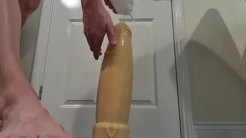 Twink Rides Large Dildo for Anal Stretching