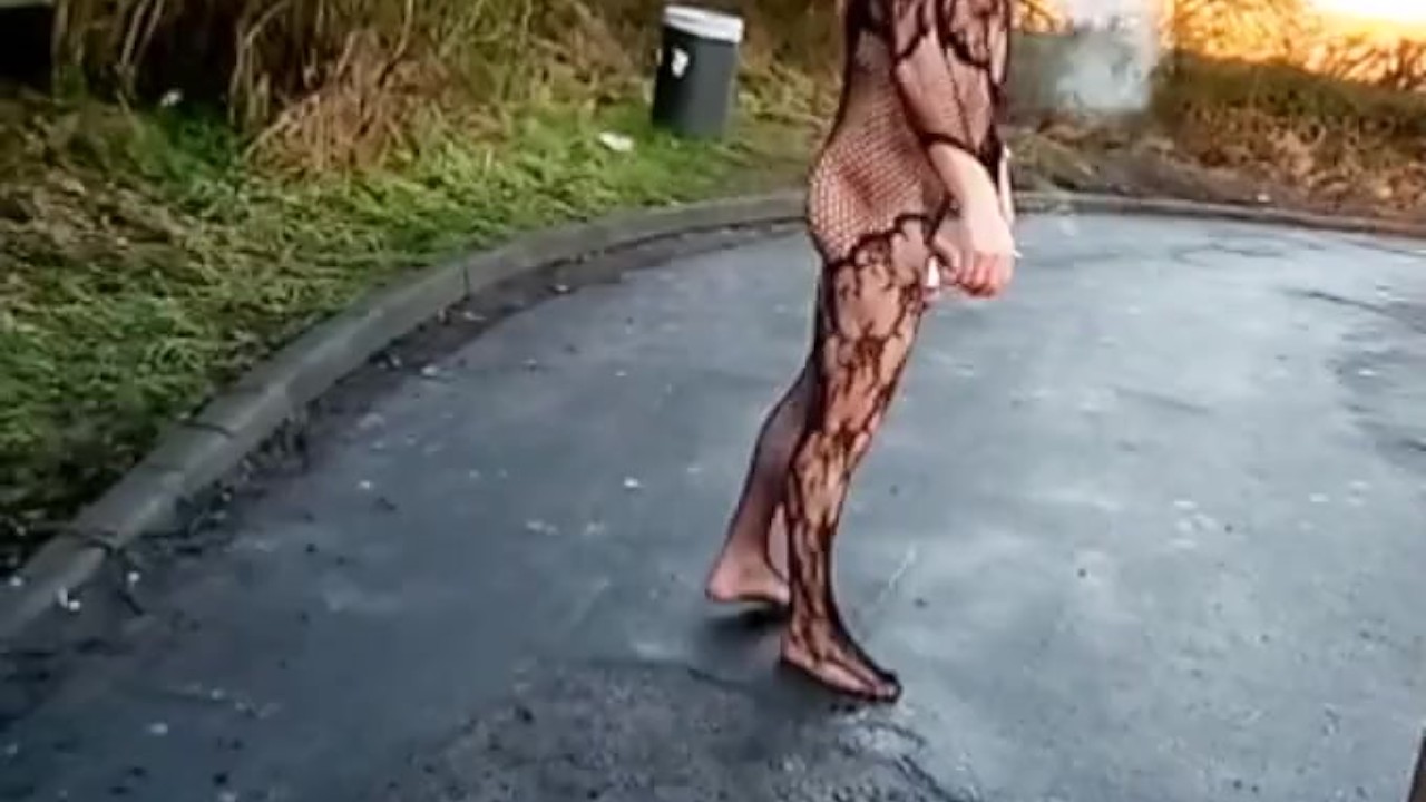 Guy Wears Fishnet Bodysuit in Public