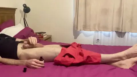 Big Dick Jerked with Feet Action and Oily Wank