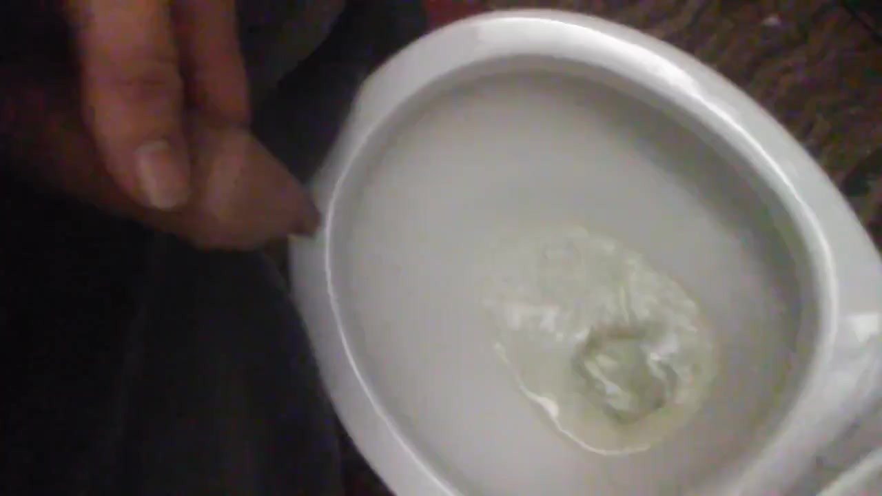 Hairy Young Guy Pisses with Uncut Cock