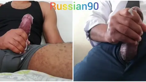 Solo Guy Jerks Off Big Cock to Real Orgasm