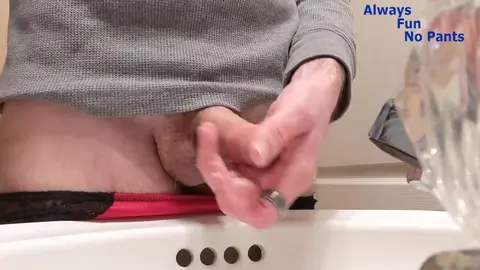 Office Worker Cums in Red Panties