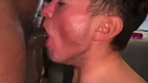 Twink Gives Oral to Hung Black Guy