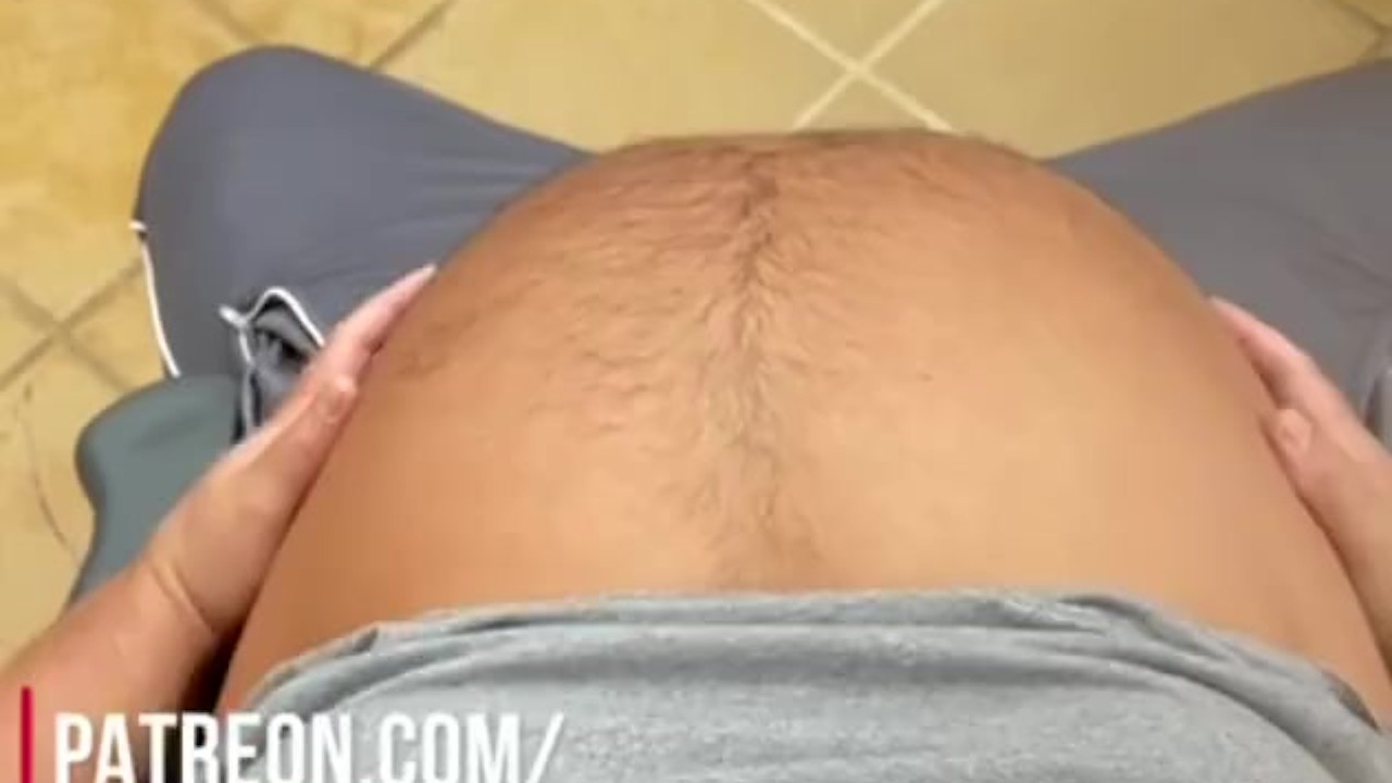 Hairy Bear's Big Belly Exposed in Close-Up View