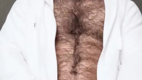 Hairy Bear Masturbates to Explosive Cumshot