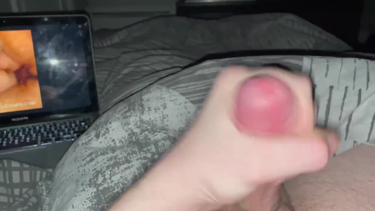 Guy Masturbates to Porn and Cums