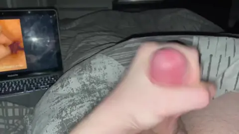 Guy Masturbates to Porn and Cums