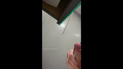 Guy Cums on Public Toilet Mirror