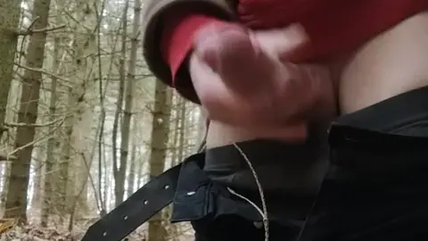 Guy Masturbates in Woods, Comes Twice