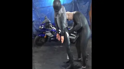 Gay Couple Fucks in Motorcycle Garage