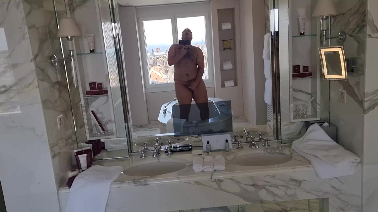 Solo Guy Jerks Off in Luxury Hotel Suite