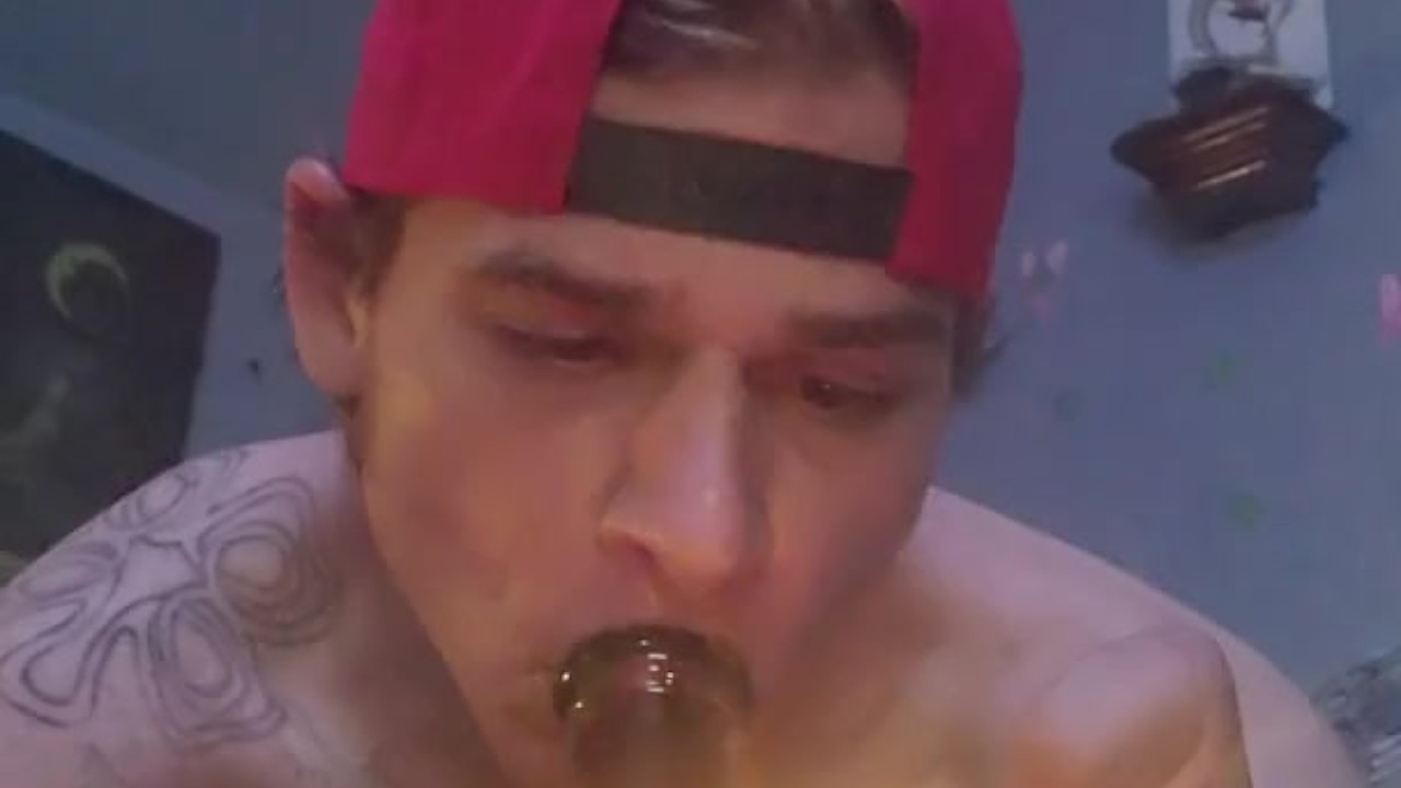 Young Twink Teases with Blowjob and Smoking