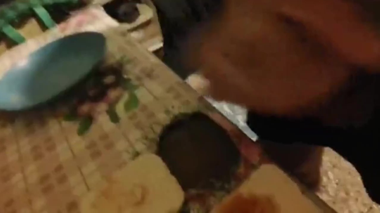 Guy Cums on Aunt's Burger