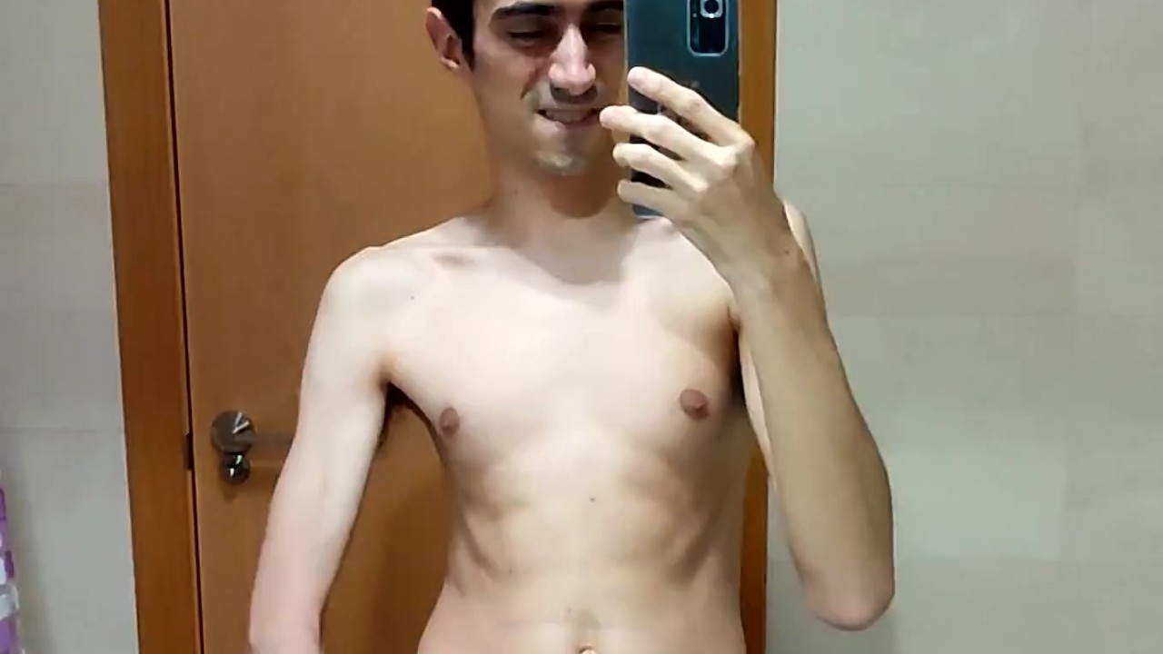 Submissive Guy Slaps His Own Balls