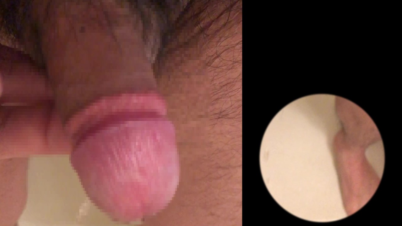 Close-Up Urine Play with Dripping Pre-Cum