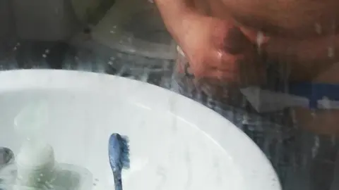 Guy Cums in Bathroom