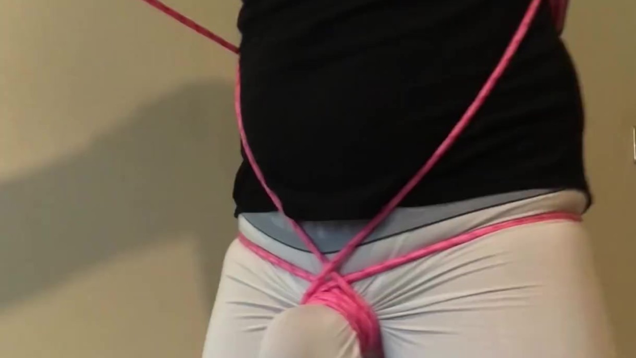Muscular Guy Tied Up in Rope Bondage for Ball-Busting