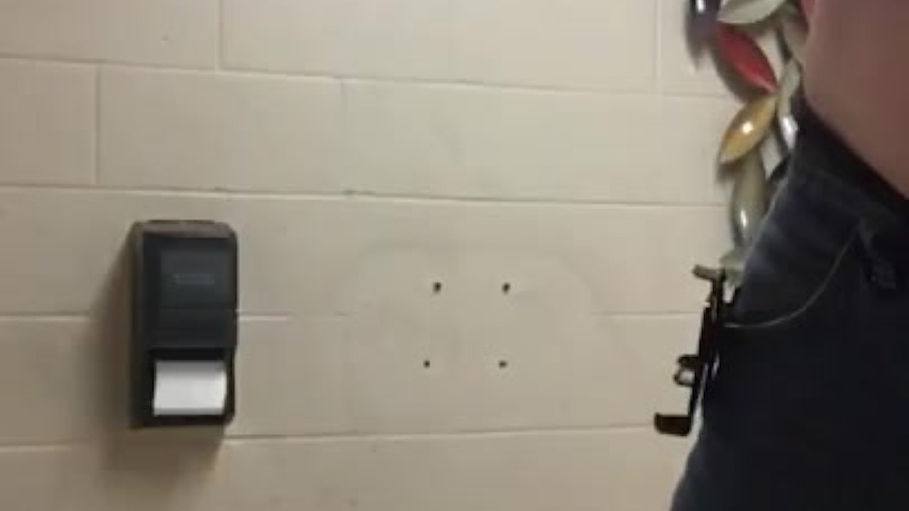 Gay Urinal Play with Morning Watersports
