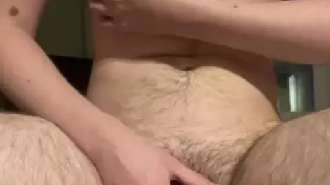 Hairy Guy Strokes His Hard Cock