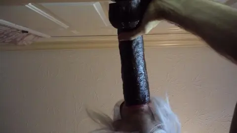 Gay Guy Rides Giant Dildo with Ass to Mouth Action