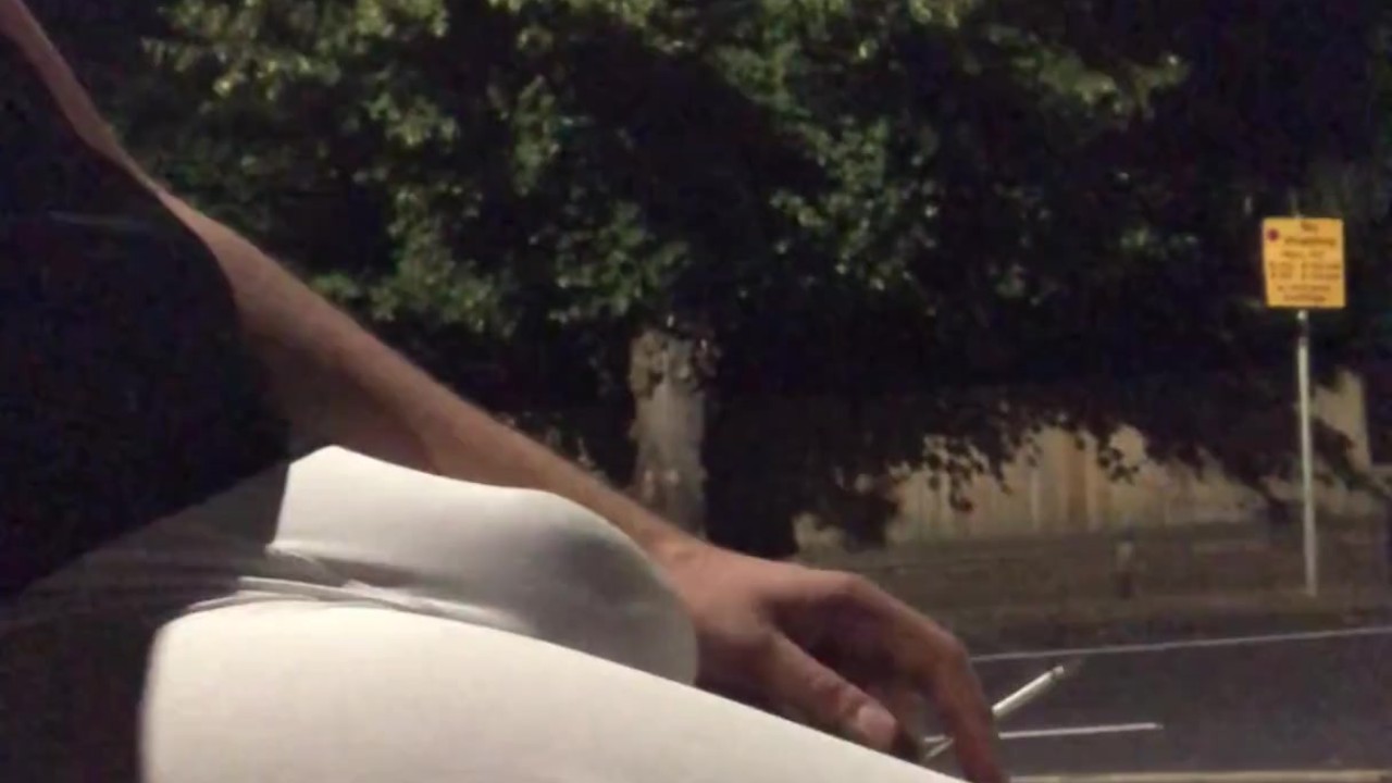 Horny Guy Exposes Huge Bulge on Busy Road Bench