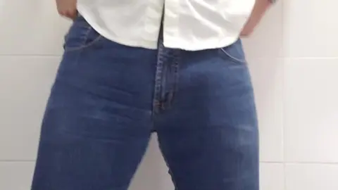 Hairy Bear Daddy Masturbates in Office Bathroom