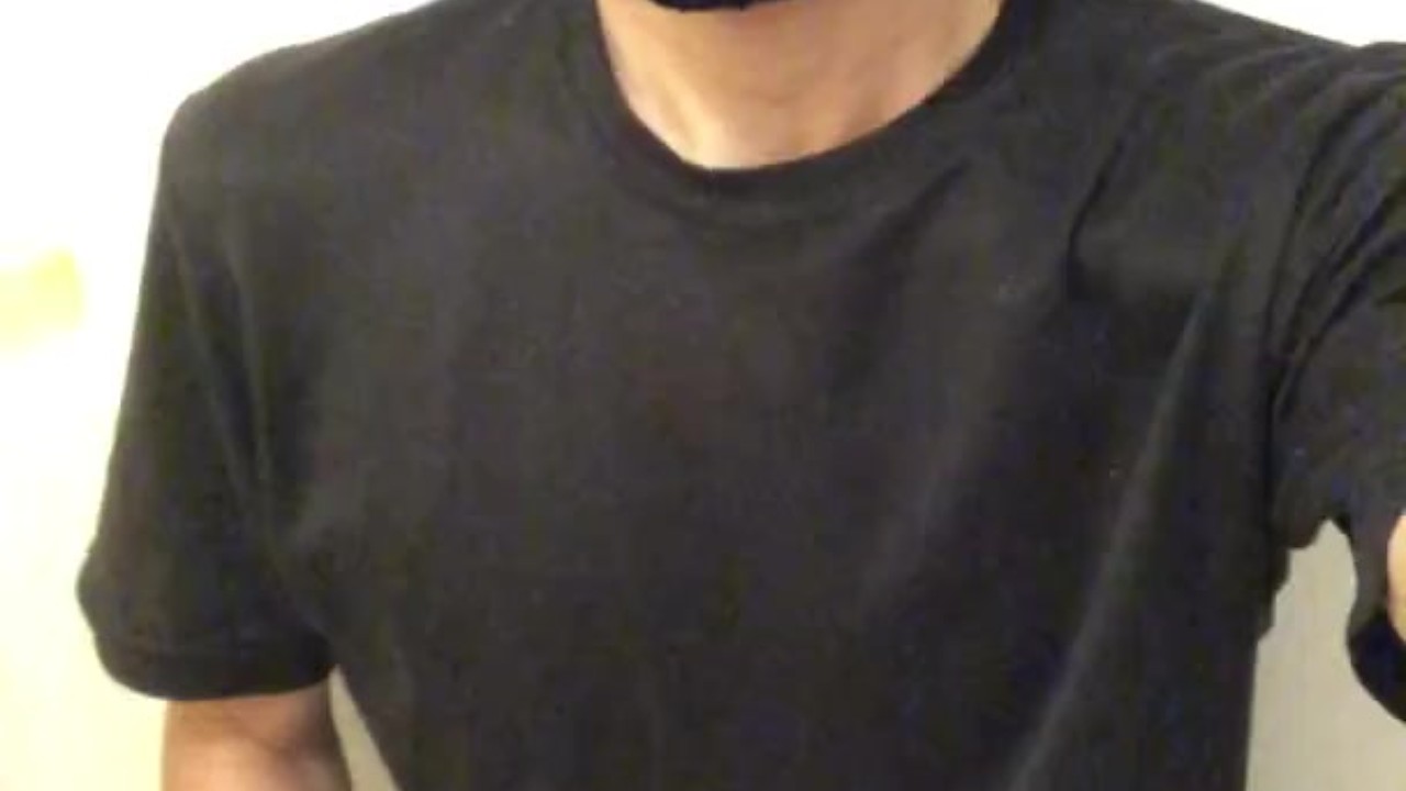 Gay Asian Twink Wears Glasses & Mask, Cums Hard