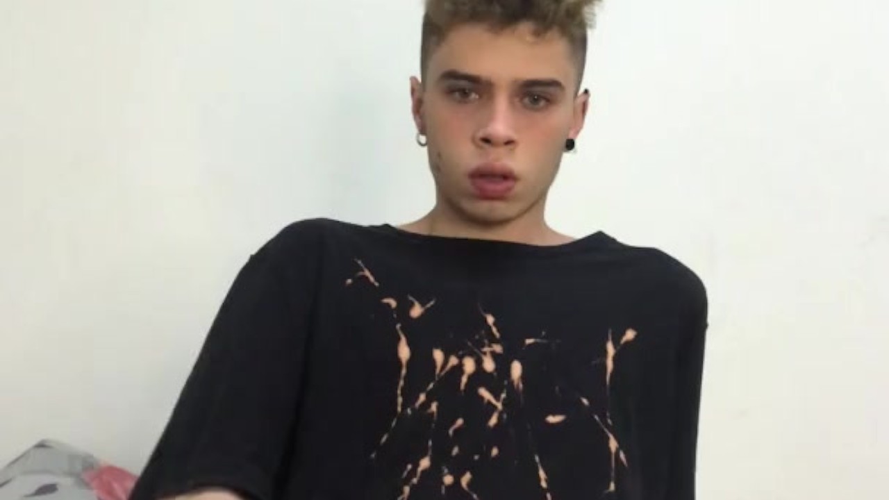 Hairy Legged Twink Jerks Off Big Cock