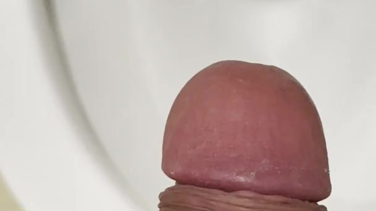 Horny Guy Cums in Toilet After Holding Back