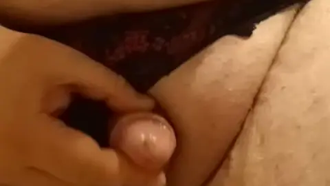 Chubby Guy Tries Panty Squirt and Cums