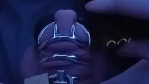 Twink in Chastity Cage Cums from Denial
