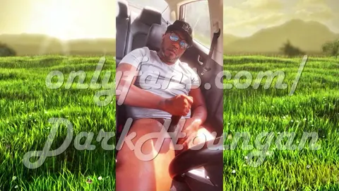 Black Guy Jerks Off in Car
