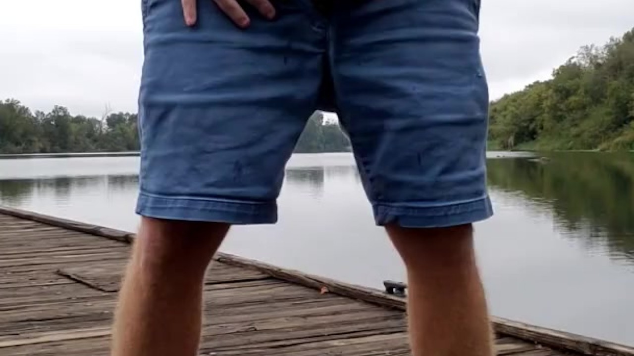 Gay Guys Piss Outside on Dock by River