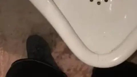 Gay Guy Masturbates & Pisses in Public Restroom