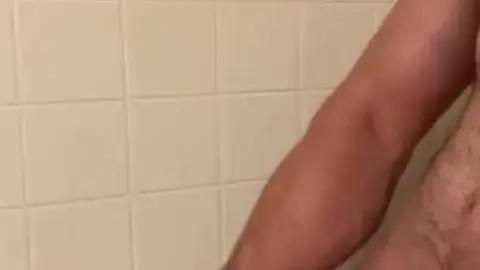 Guy Masturbates in Shower with Hard Cock