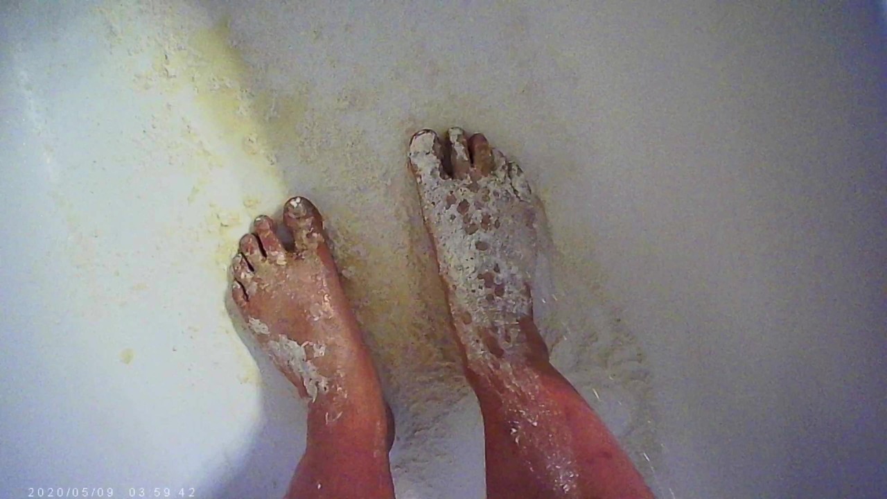 Gay Guy Pisses on Partner's Flour Covered Feet