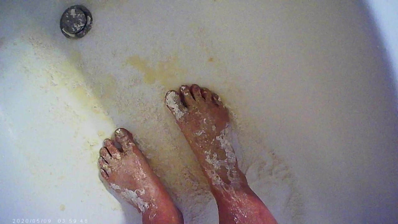 Gay Fetish: Pissing on Partner's Flour Covered Feet