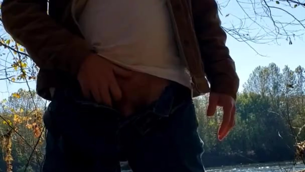 Ginger Guy Exposes Dick by the River