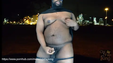 Chubby Black Guy Jerks Off, Cums on Underwear