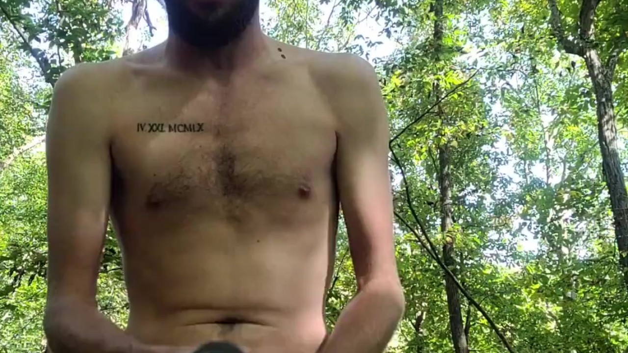 Guy Fucks Fleshlight in Woods Outdoor