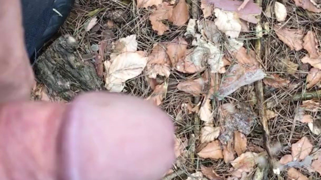 Guy Pisses Outdoors in Woods
