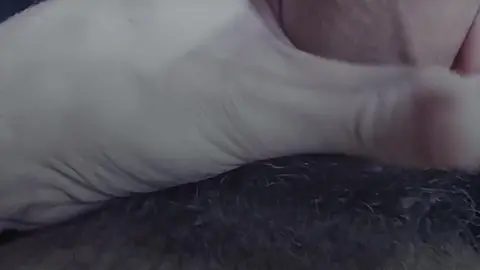 Guy Masturbates to Climax in Bed at Night