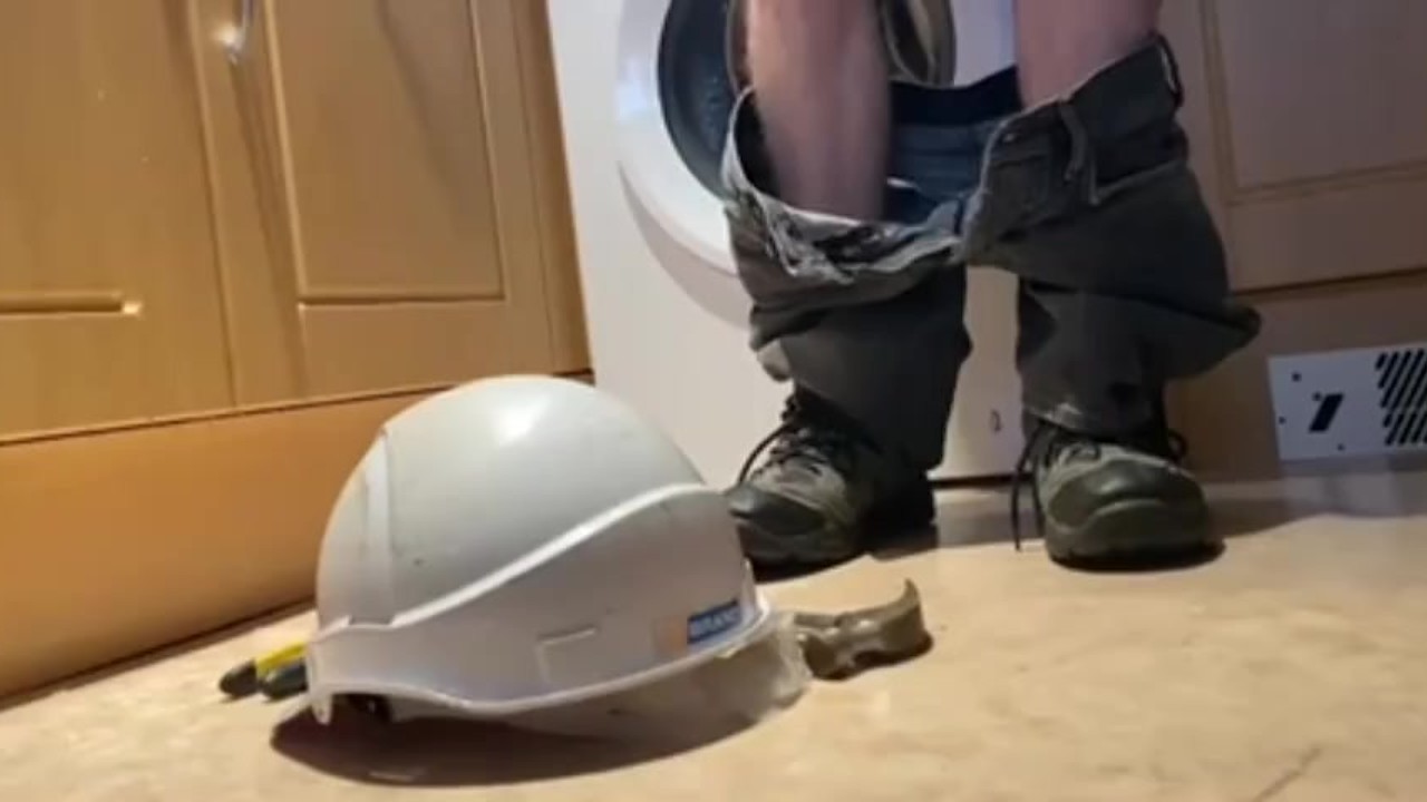 Construction Worker Jerks Big Cock to Cumshot