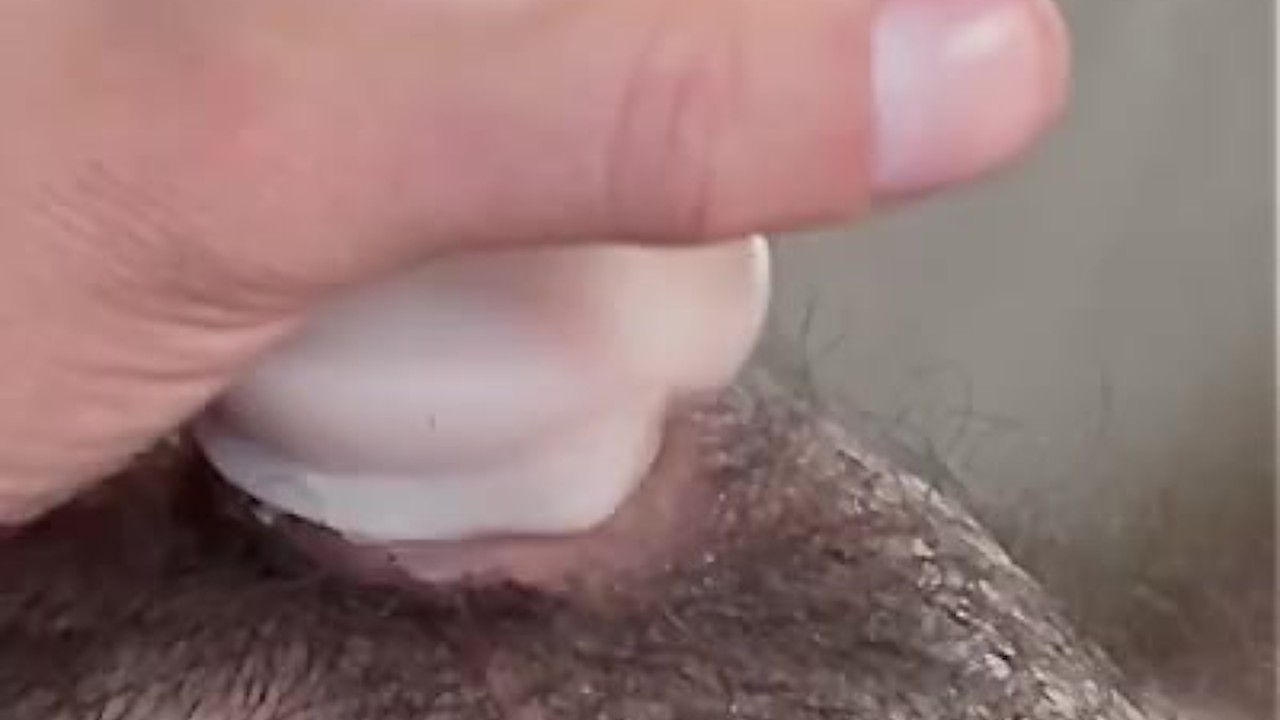 Guy Uses Coconut Oil for Smooth Stroker Action
