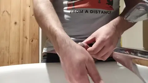 Guy Washes Hands with Warm Urine