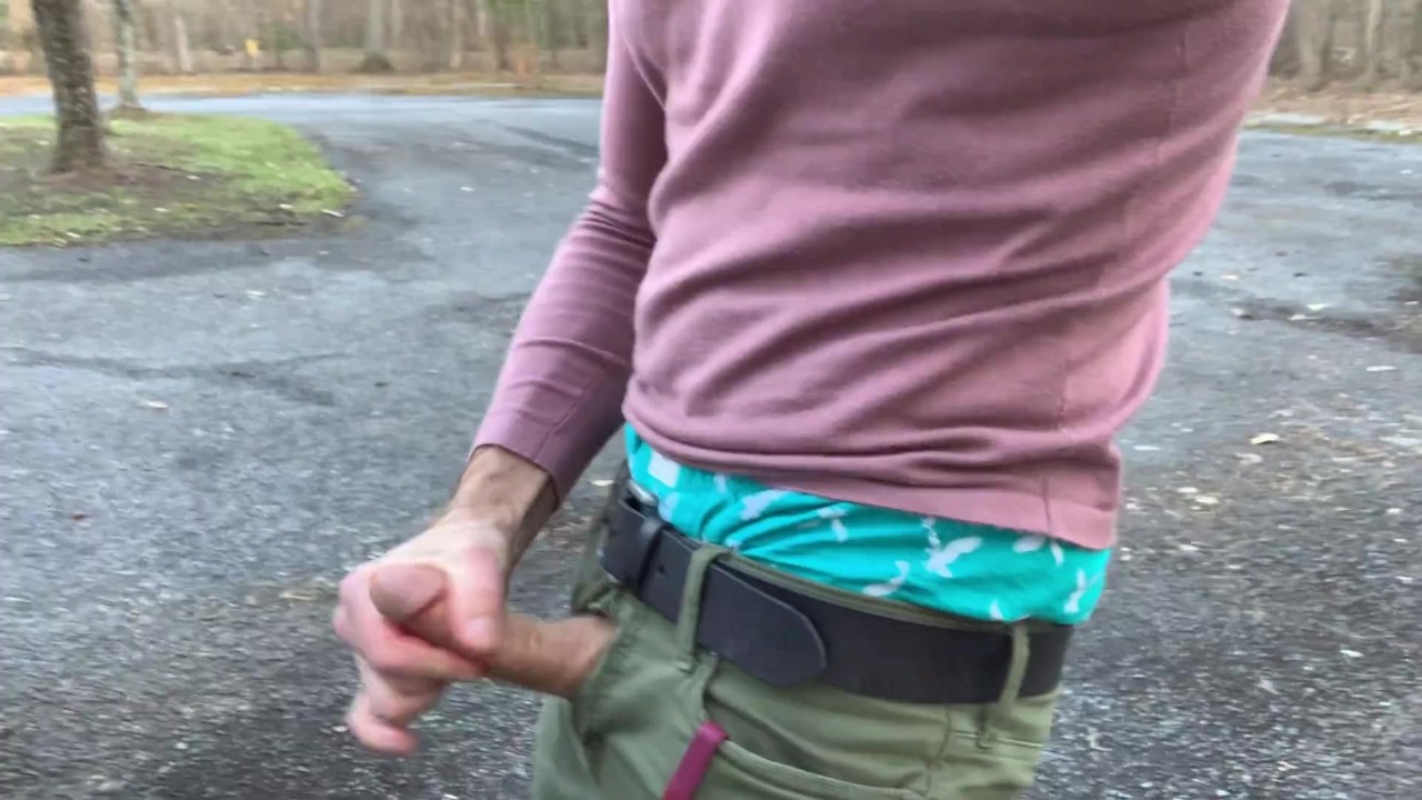 Guy Masturbates in Public Parking Lot to Quick Orgasm